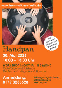 Flyer Handpan Workshop in Gotha Mai 2026