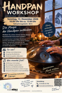 Handpan-Workshop Kreativmühle Mücheln, 13.12.2026